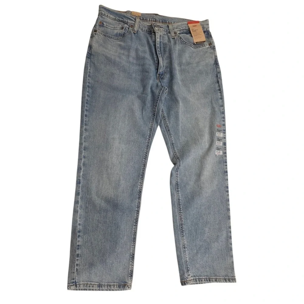 Levi's Mens 541 Athletic Taper Jeans Light Wash Blue Stretch 37x30